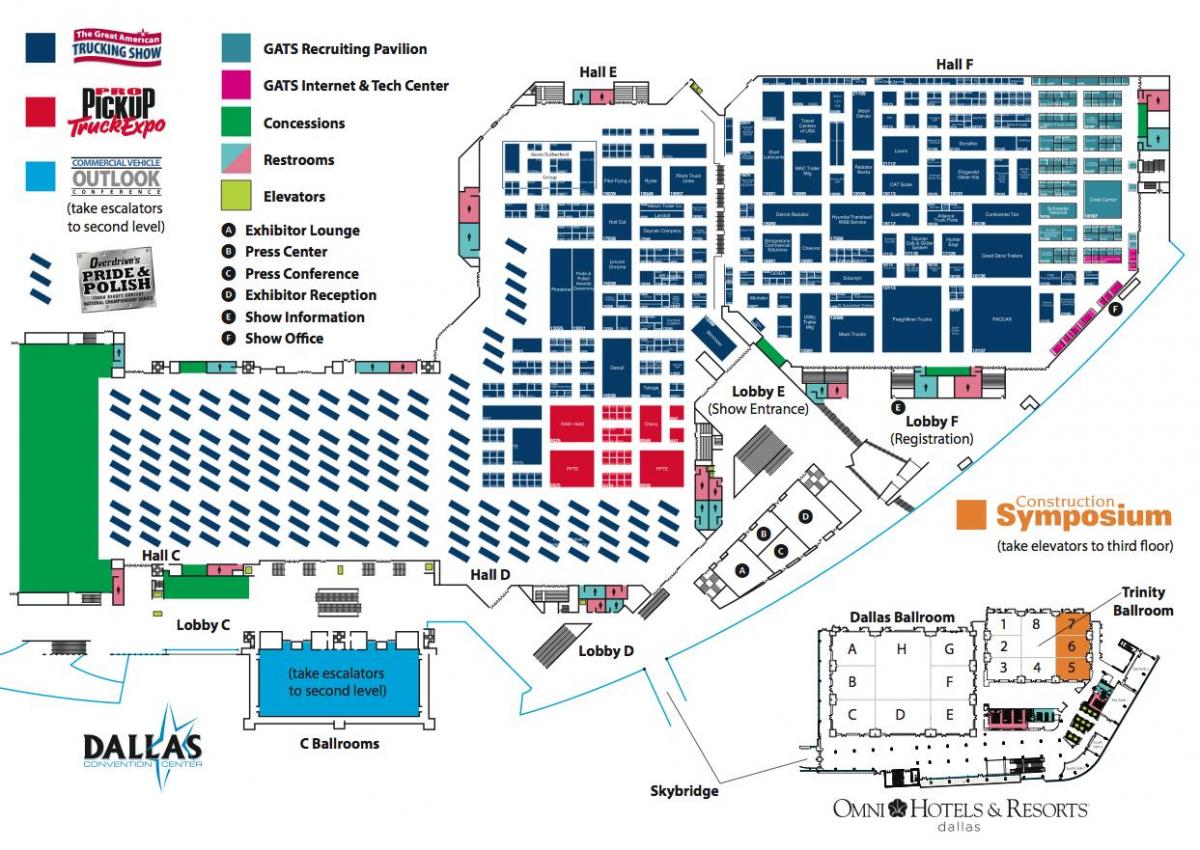 harta de centrul de convenții Dallas