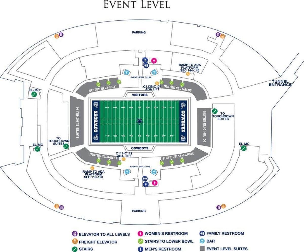 Cowboys stadium parcare hartă
