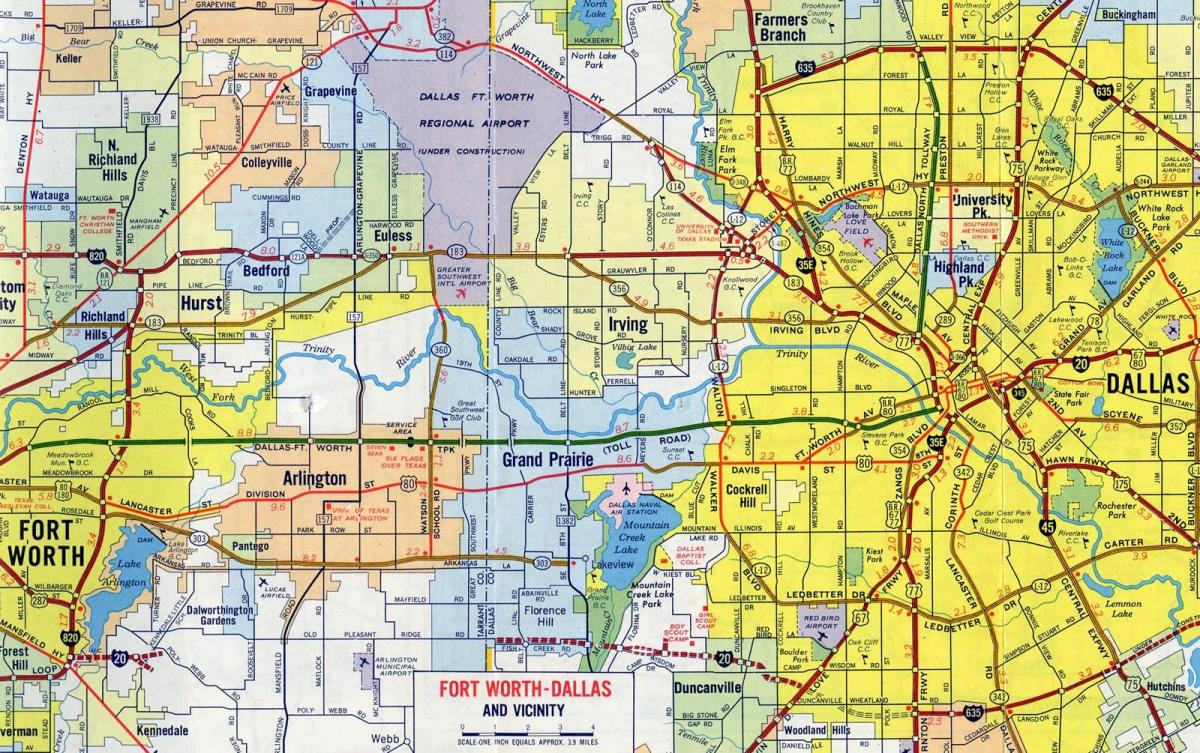 harta drumurilor Dallas