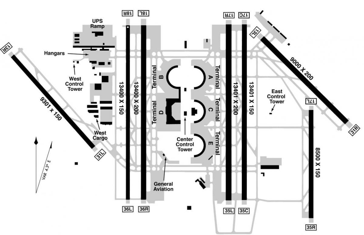 DFW airport terminal b hartă