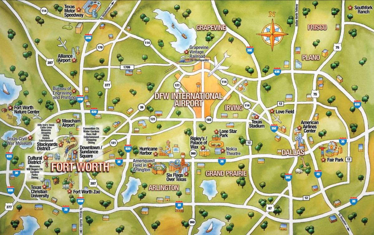 DFW city arată hartă