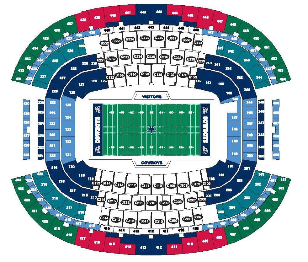 Cowboys stadium hartă