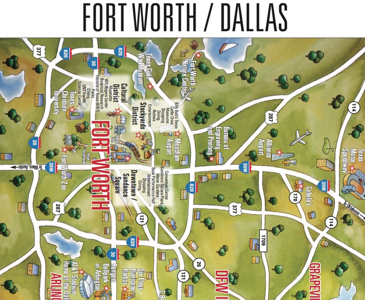 harta Dallas Fort Worth