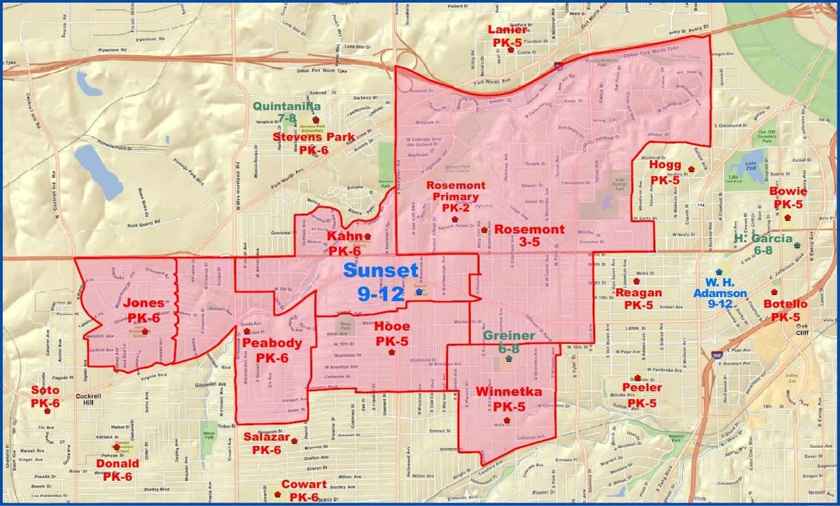 Dallas isd district hartă