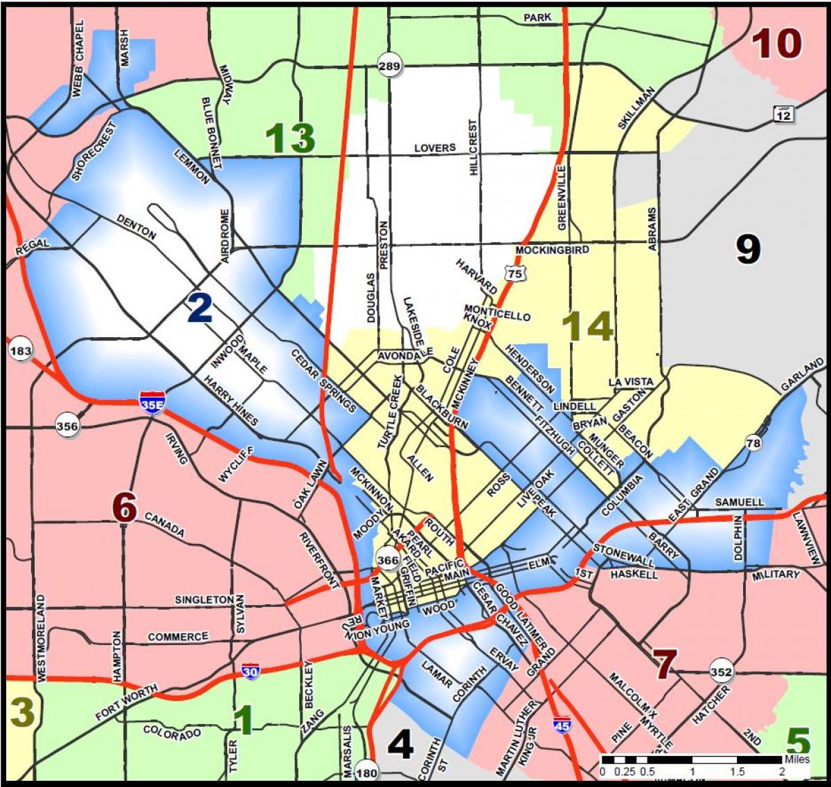 Dallas city consiliului raional hartă