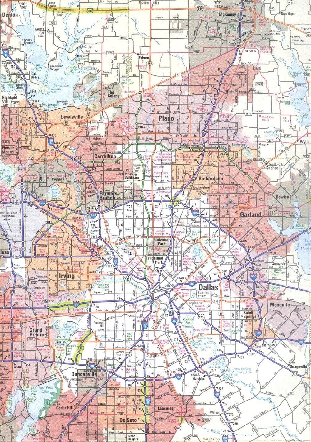 harta Dallas Texas zona