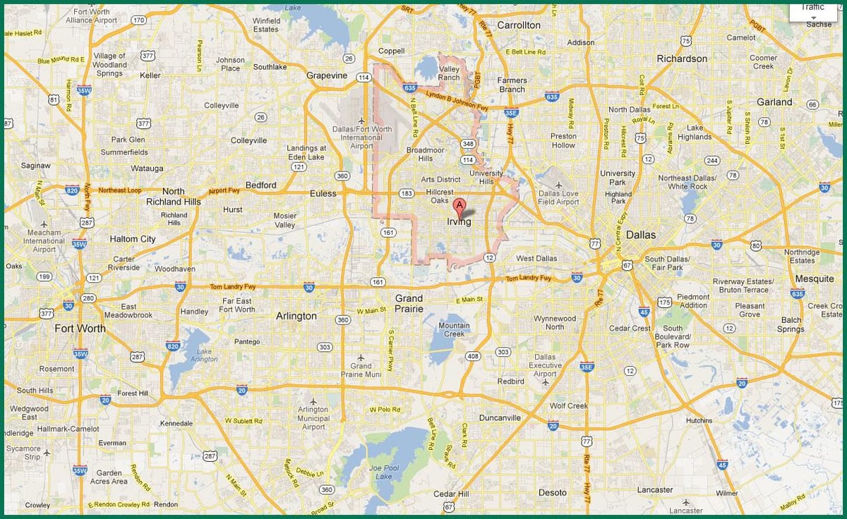 harta zona DFW
