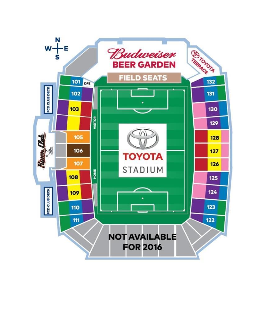 harta Toyota Stadium din Dallas