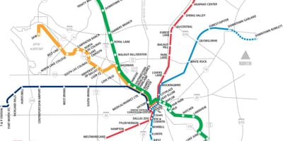 Dallas area rapid transit hartă