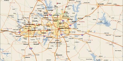 Dallas Fort Worth hartă